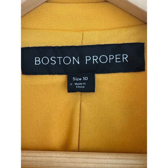 Size 10 $120.00 BOSTON PROPER Beyond Travel Gold Classic Boyfriend Blazer Jacket - Picture 13 of 14